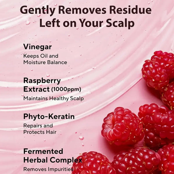 Šampūns matu spīdumam un gludumam ar etiķi A'pieu Raspberry Vinegar Hair Shampoo