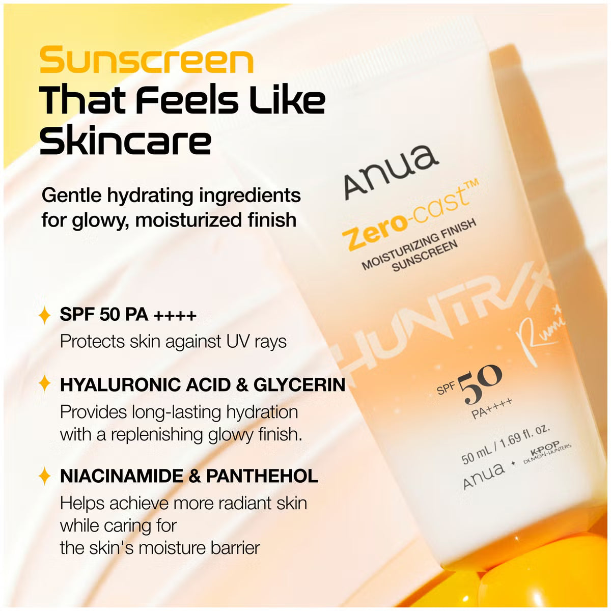 Anua K-Pop Demon Hunters Zero-Cast Moisturizing Finish Sunscreen