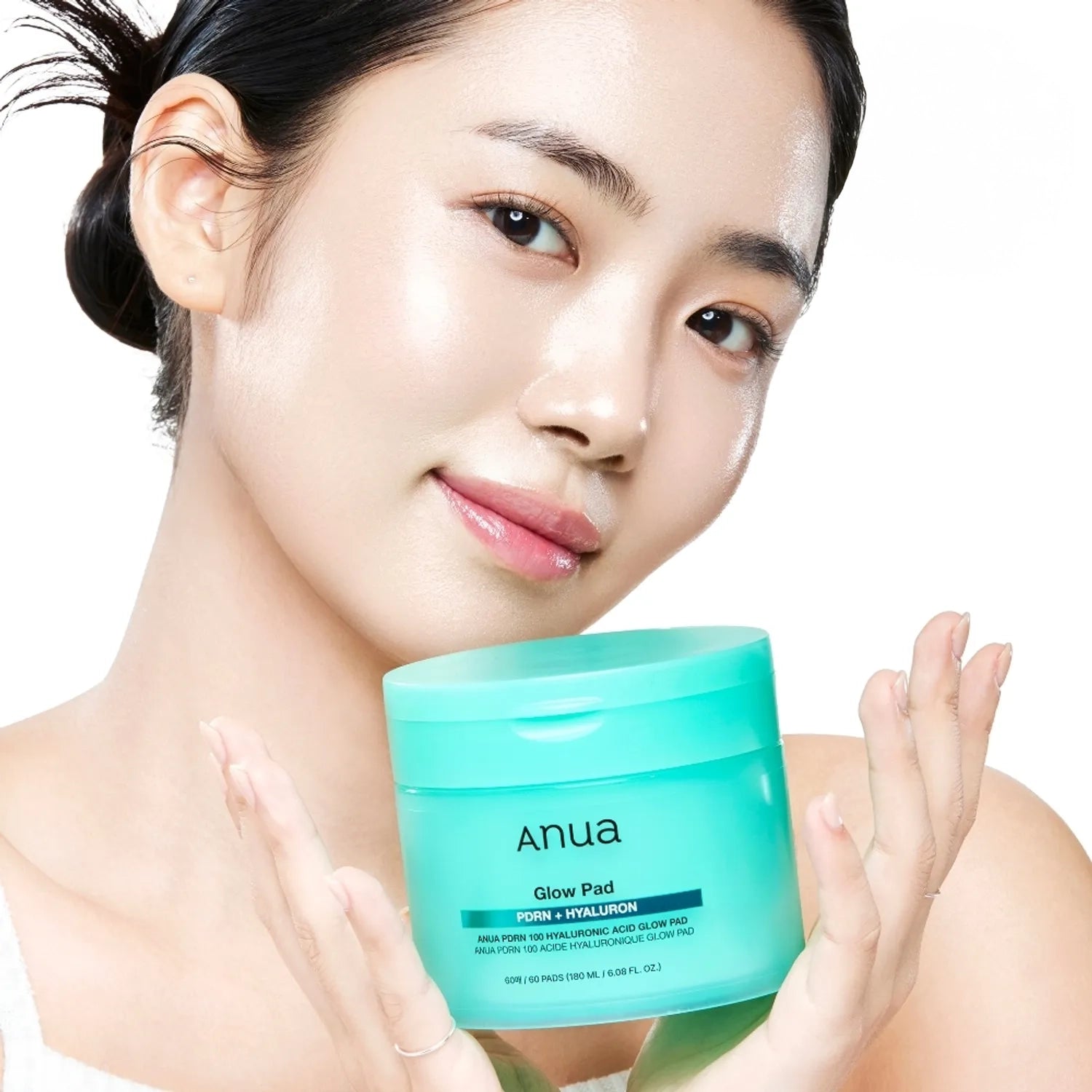Divpusēji ar toniku piesūcināti spilventiņi mirdzuma piešķiršanai ādai Anua PDRN Hyaluronic Acid Glow Pad