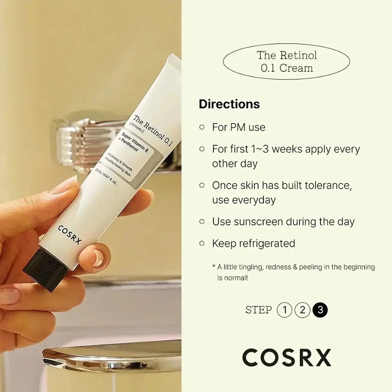 Pretnovecošanās krēms sejai ar retinolu COSRX The Retinol 0.1 Cream