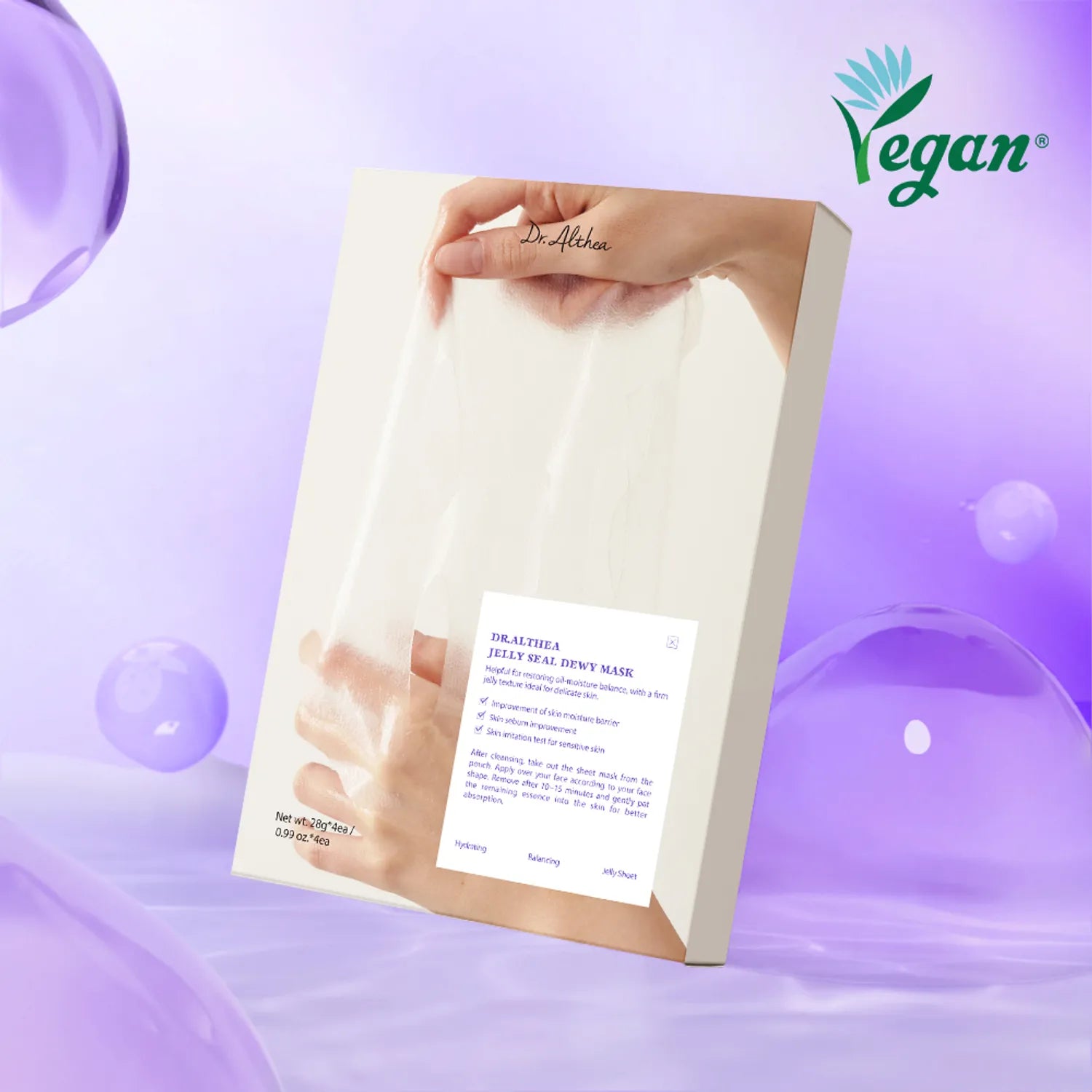 Nomierinoša auduma maska ar PDRN Dr.Althea Jelly Seal dewy Mask