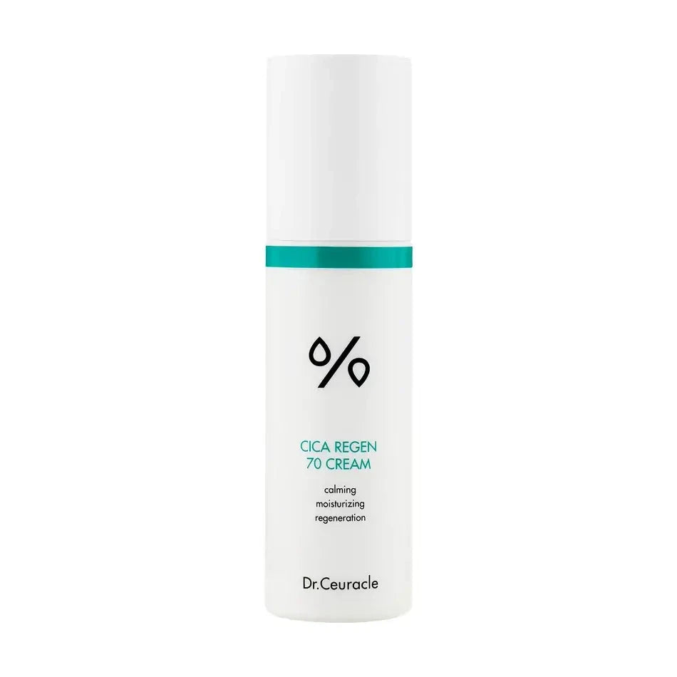 Nomierinošs krēms jutīgai ādai ar 70% Āzijas centellu Dr.Ceuracle Cica Regen 70 Cream