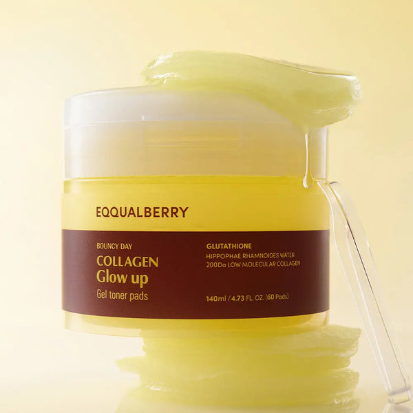 EQQUALBERRY Collagen Glow Up Gel Toner Pad