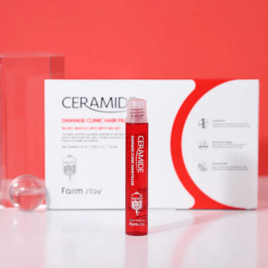 Atjaunojošs matu filleris ar keramīdiem Farmstay Ceramide Damage Clinic Hair Filler