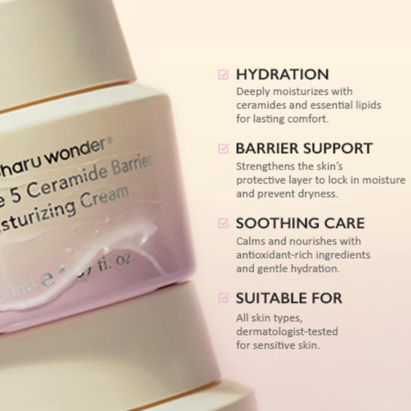 Mitrinošs krēms Haruharu Wonder Black Rice 5 Ceramide Barrier Moisturizing Cream