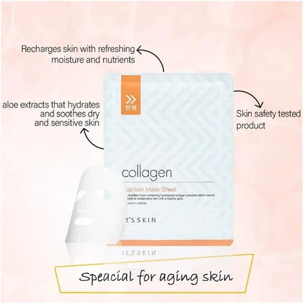 Barojoša auduma maska ar kolagēnu It's Skin Collagen Nutrition Mask Sheet