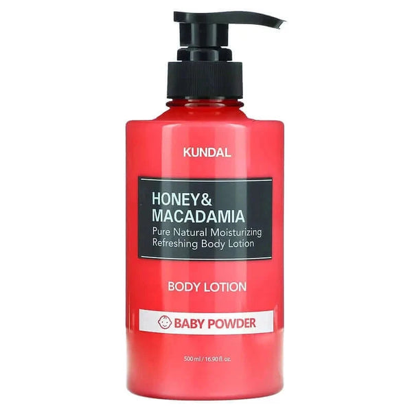 KUNDAL Honey & Macadamia Body Lotion Baby Powder - Ķermeņa Losjons ar Bērnu Pūdera Aromātu