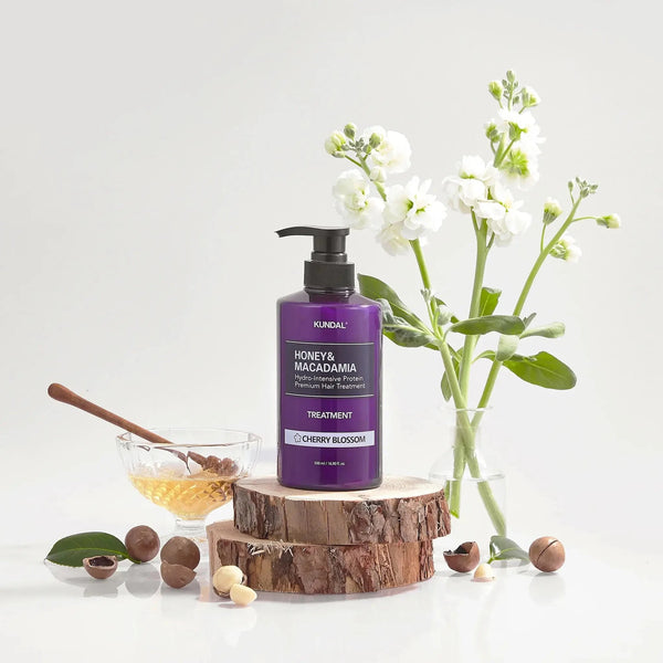 KUNDAL Honey & Macadamia Treatment Cherry Blossom - Matu Kopšanas Līdzeklis ar Ķiršu Ziedu Aromātu