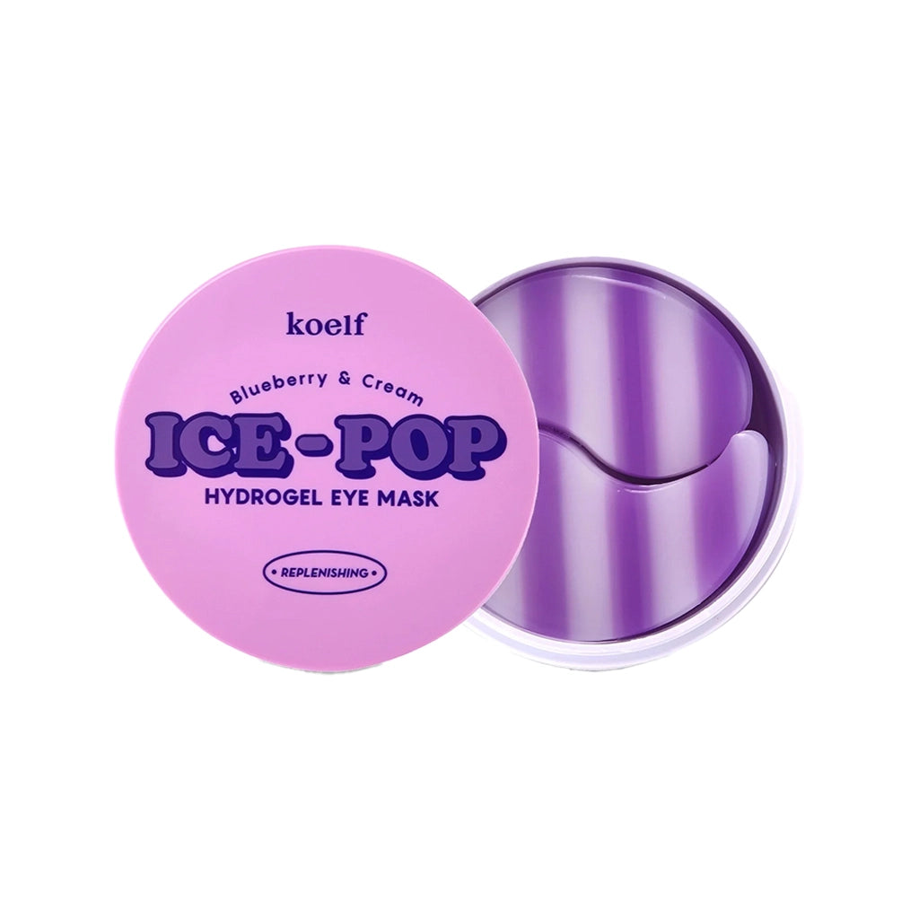 Barojoši spilventiņi ādai zem acīm ar mellenēm un saldo krējumu Koelf blueberry & cream eye masks