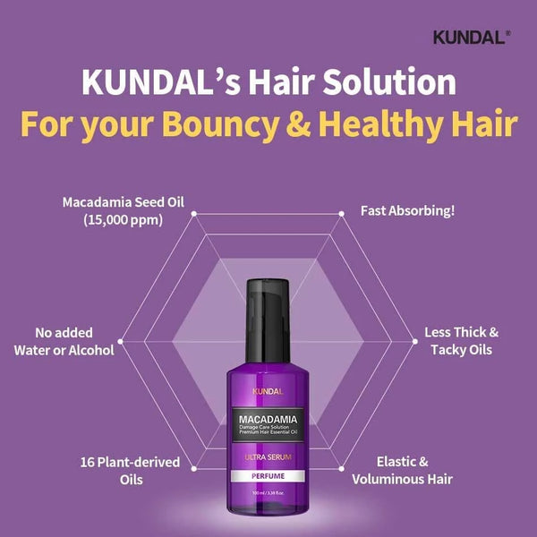 Kundal Macadamia Hair Serum Amber Vanilla