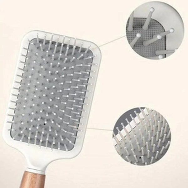 Koka matu suka ar antistatisku efektu Masil Wooden Paddle Brush