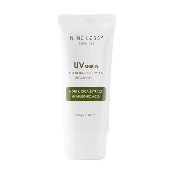 Vegānisks saules aizsargkrēms Nine Less Essentials UV Shield Soothing Sun Cream SPF 50+ PA++++
