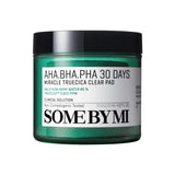 Spilventiņi ar skābēm problemātiskai ādai Some By Mi AHA BHA PHA 30 Days Miracle Truecica Clear Pad