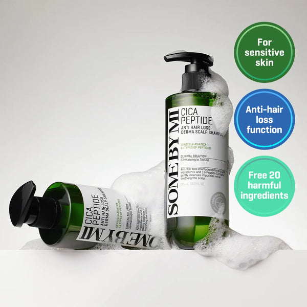 Nostiprinošs šampūns ar Āzijas centellu un peptīdiem Some By Mi Cica Peptide Anti Hair Loss Shampoo