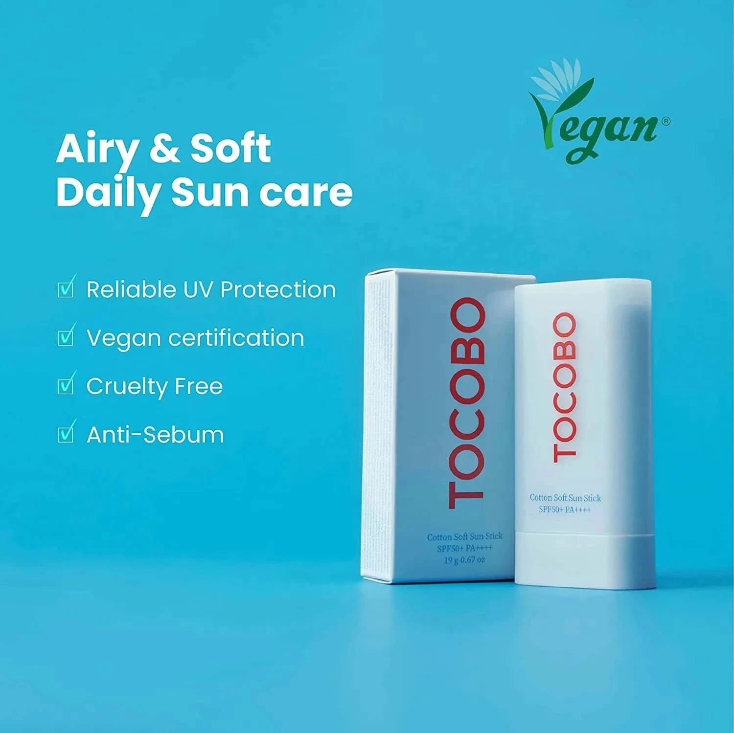 Saules aizsargzīmulis TOCOBO COTTON SOFT SUN STICK SPF50+ PA++++