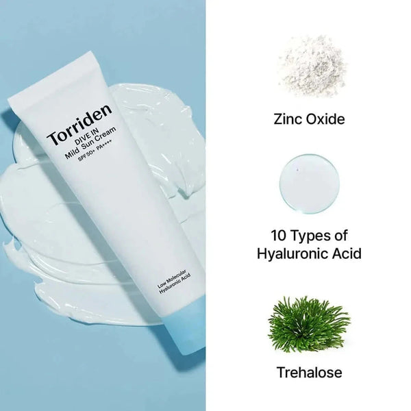 Mitrinošs saules aizsargkrēms Torriden DIVE-IN Watery Moisture Sun Cream