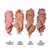 Putveida vaigu ēnas ar mirdzuma efektu UNLEASHIA Sisua Butter Waffle Dough Blusher