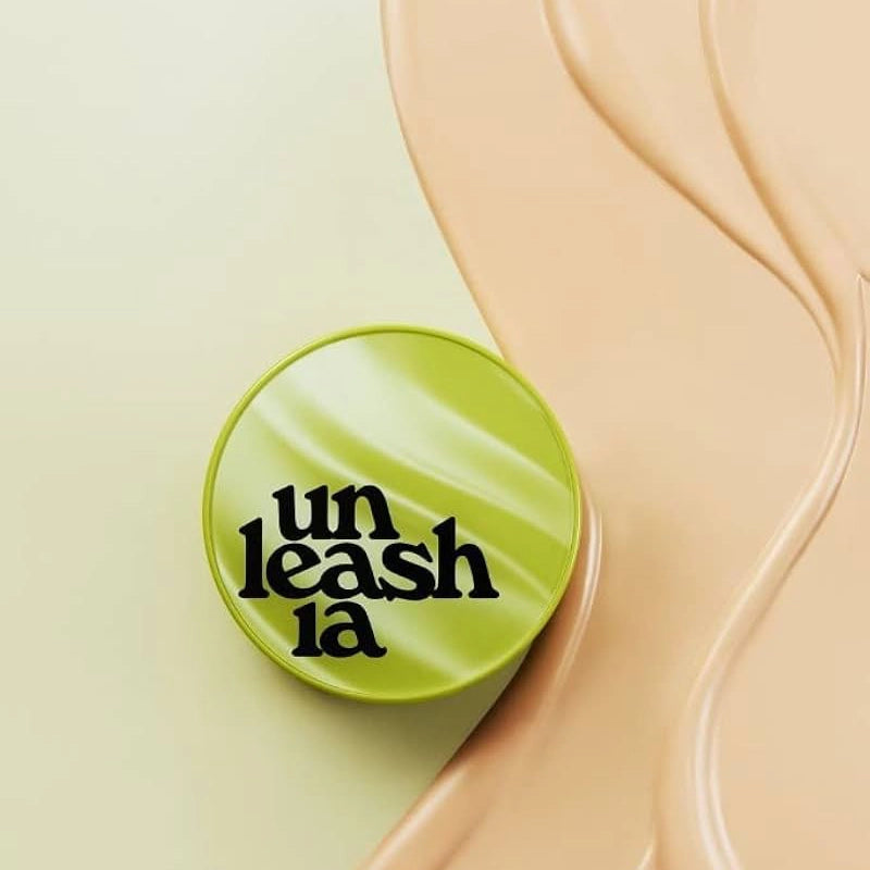 Noturīgs tonālais kušons ar satīna noslēguma akcentu Unleashia Healthy Green Cushion SPF30 PA++
