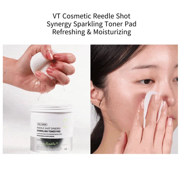 Ādu atjaunojoši spilventiņi ar gāzētu ūdeni VT Cosmetics Reedle Shot Synergy Sparkling Toner Pad