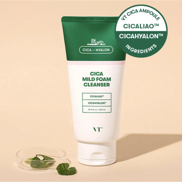 Putiņas jutīgai ādai ar Āzijas centellu VT Cosmetics Cica Mild Foam Cleanser