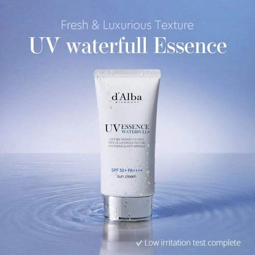 Mitrinošs saules aizsargkrēms sejai d'Alba Waterful Essence Sun cream