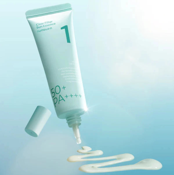 Gaisīga un nomierinoša saules aizsargesence numbuzin No.1 Clear Filter Sun Essence SPF50+ PA++++