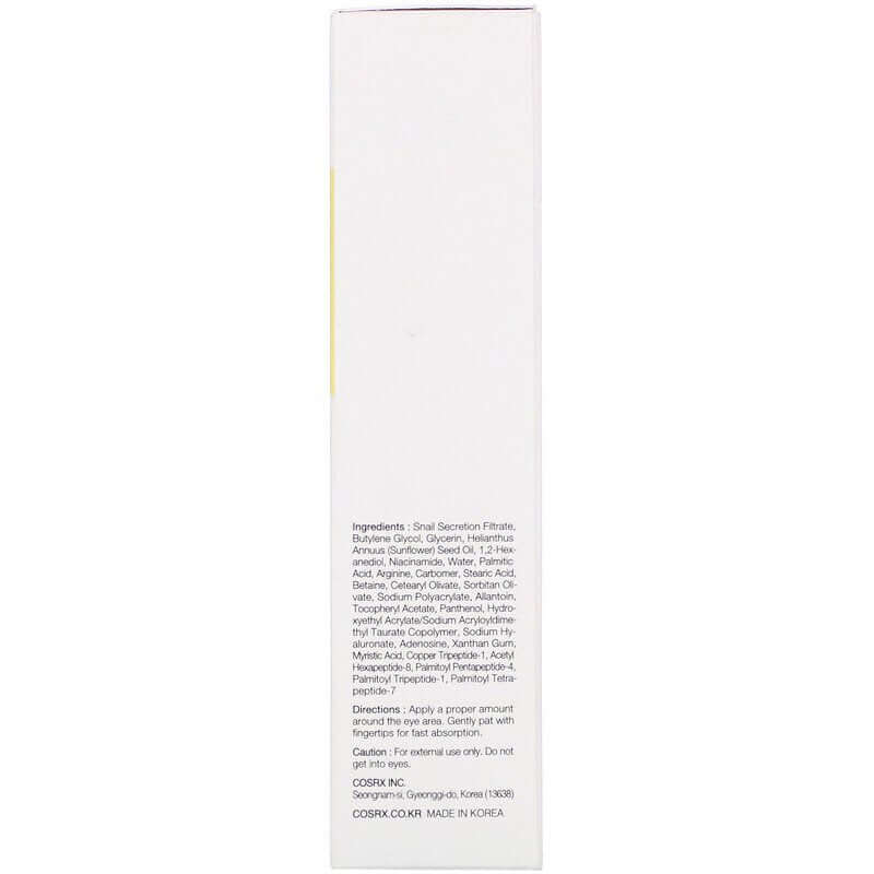 Krēms priekš acu plakstiņiem ar peptīdiem pret grumbām Cosrx Advanced Snail Peptide Eye Cream