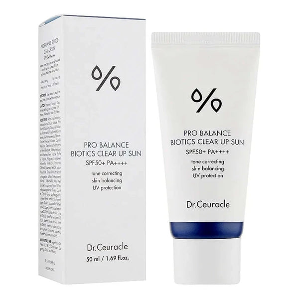 Saules aizsargkrēms ar probiotiķiem Dr.Ceuracle Pro-Balance Biotics Clear Up Sun SPF50+PA++++