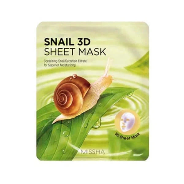 3D maska ar gliemežu mucīnu Missha Healing Snail 3D Sheet Mask