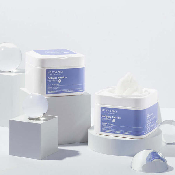 Mitrinošu liftinga masku komplekts ar peptīdiem MARY&MAY Collagen Peptide Vital Mask