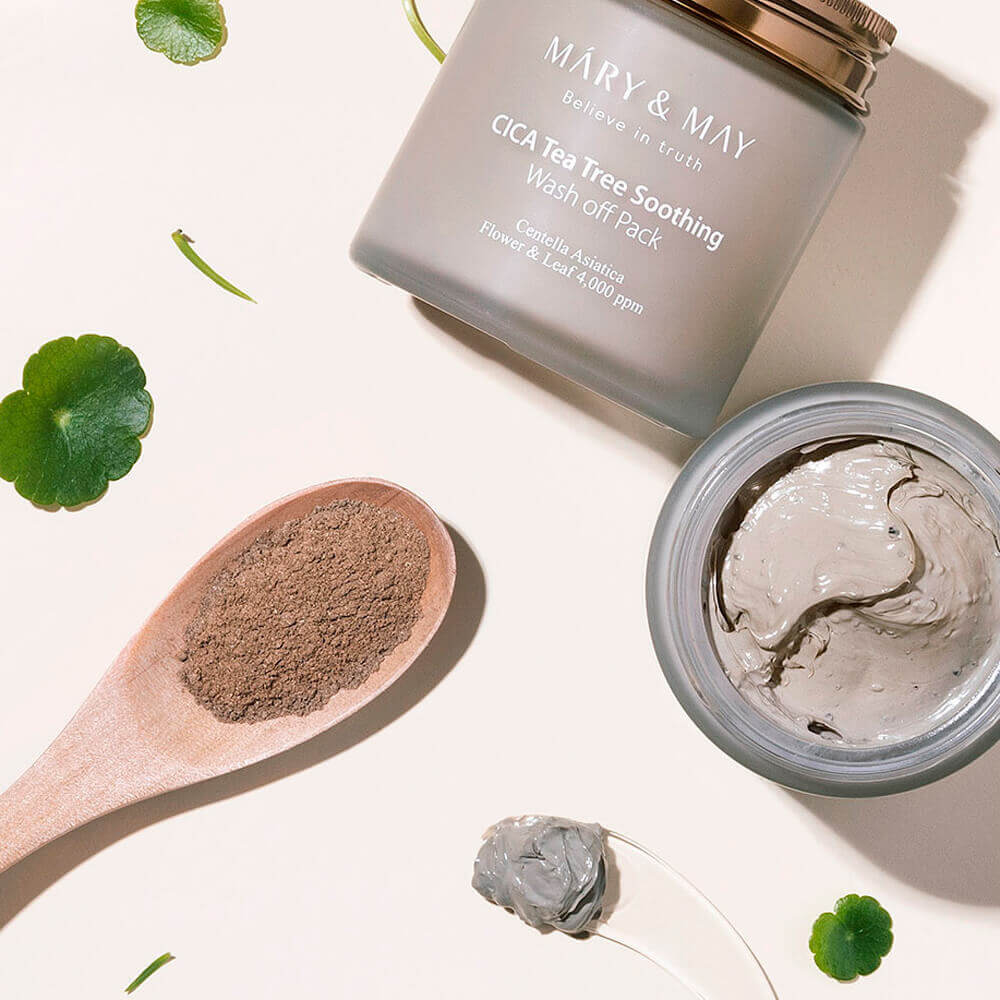 Mālu maska jutīgai ādai Mary&May CICA TeaTree Soothing Wash off Pack