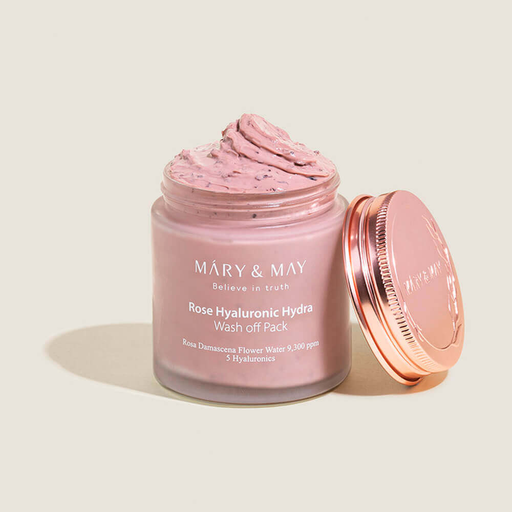 Mālu maska dziļai ādas mitrināšanai Mary&May Rose Hyaluronic Hydra Clow Wash off Pack