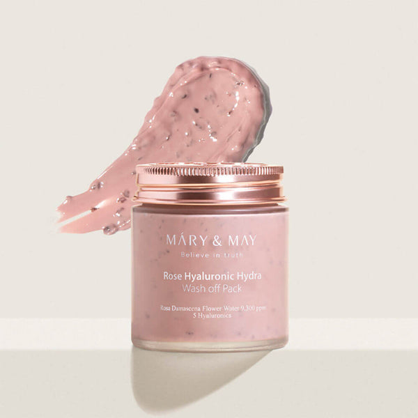 Mālu maska dziļai ādas mitrināšanai Mary&May Rose Hyaluronic Hydra Clow Wash off Pack
