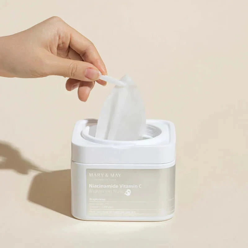 Balinošo masku komplekts ar niacinamīdu un C vitamīnu Mary&May Niacinamide Vitamin C Brightening Mask