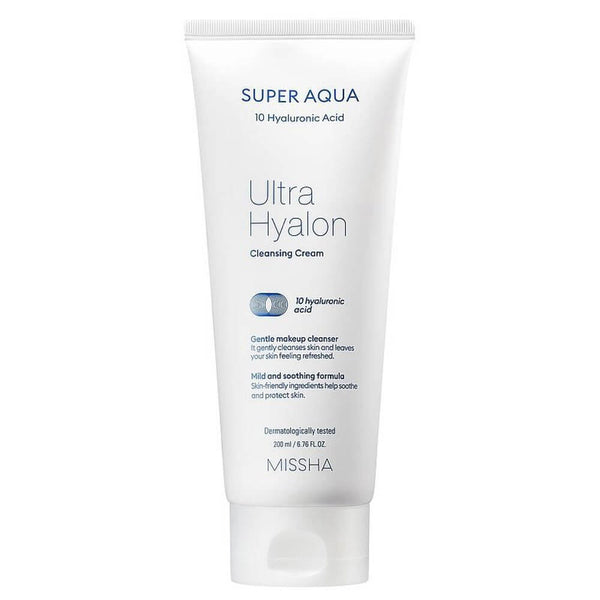 Krēmveida putas ādas attīrīšanai ar hialuronskābi Missha Super Aqua Ultra Hyalron Cleansing Cream