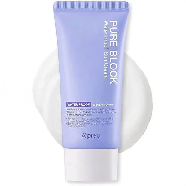 Ūdensizturīgs sauļošanās krēms priekš sejas A'pieu Pure Block Water Proof Natural Sun Cream SPF50 PA+++