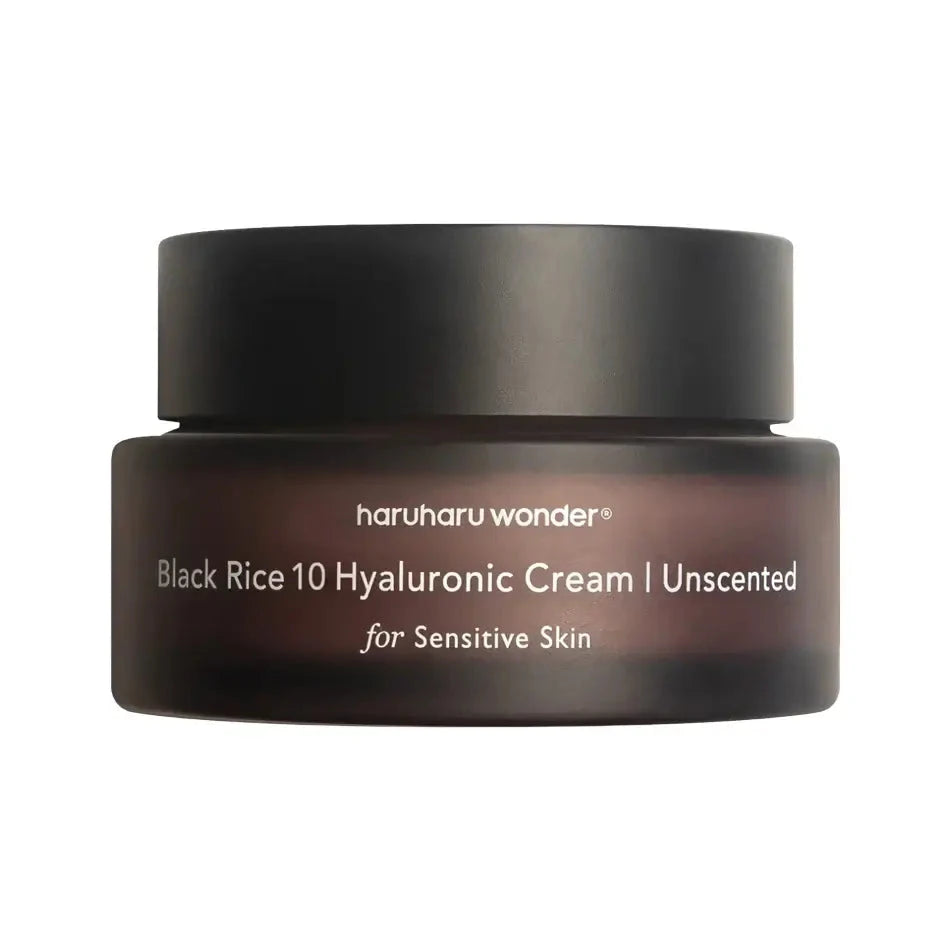 Krēms ar melniem rīsiem jutīgai ādai Haruharu Wonder Black Rice Hyaluronic Cream Unscented
