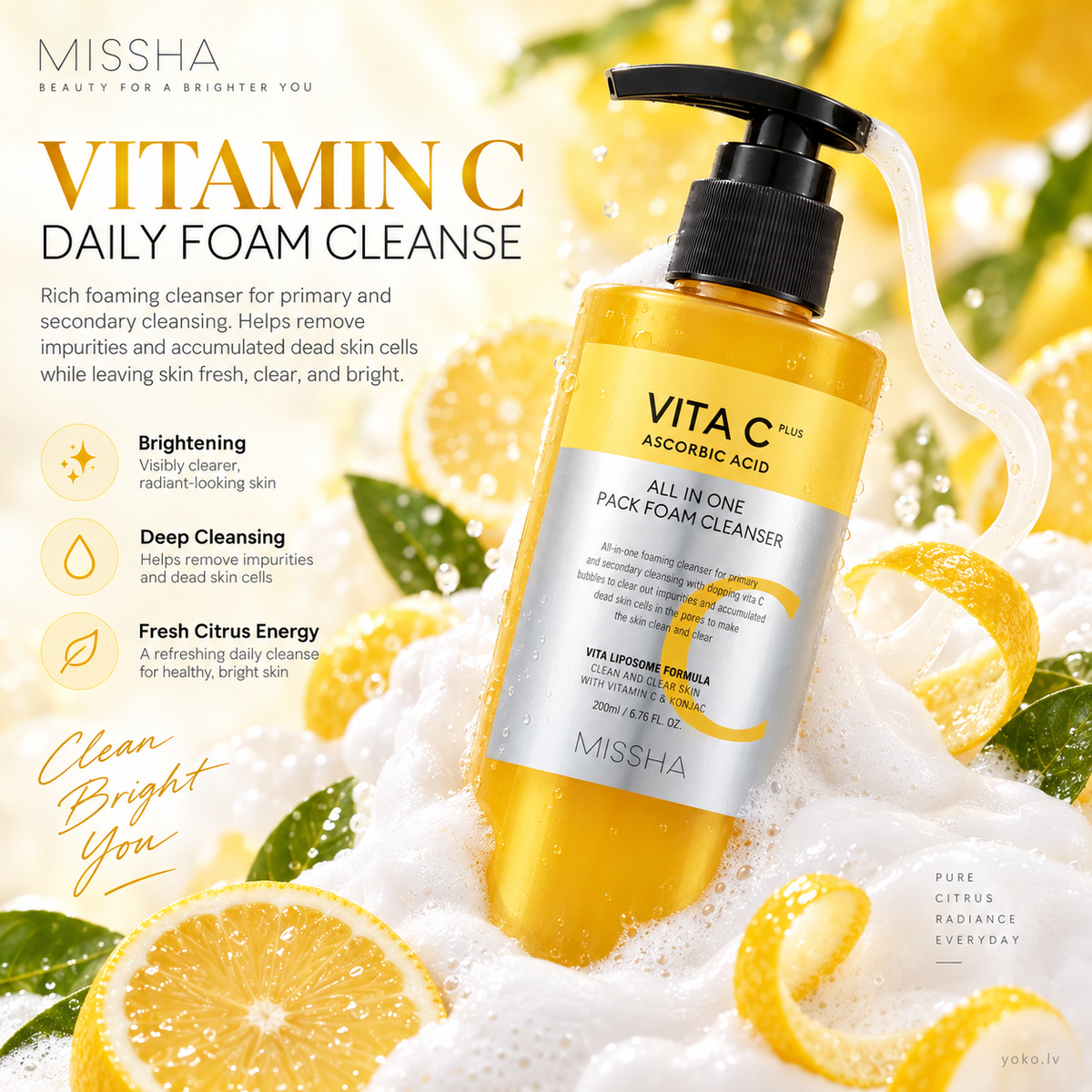 MISSHA Vita C Plus All in One Pack Foam Cleanser