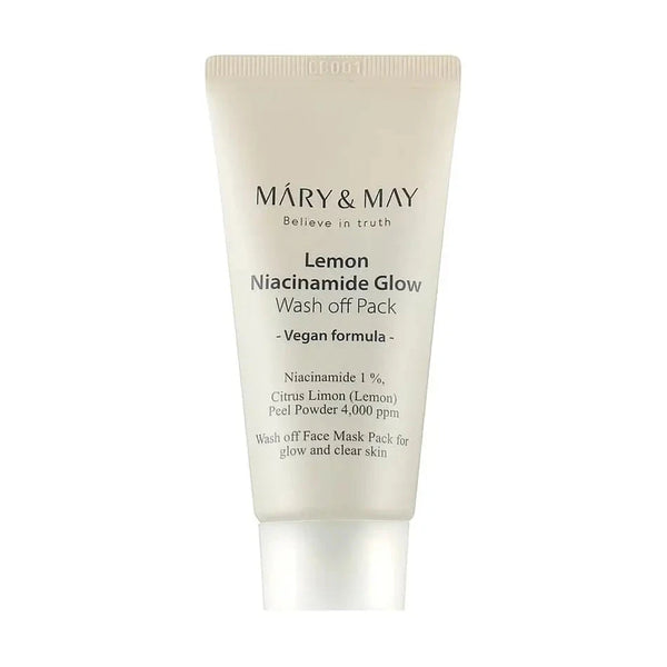 Mālu maska mirdzuma piešķiršanai ādai Mary&May Lemon Niacinamide Glow Wash Off Pack