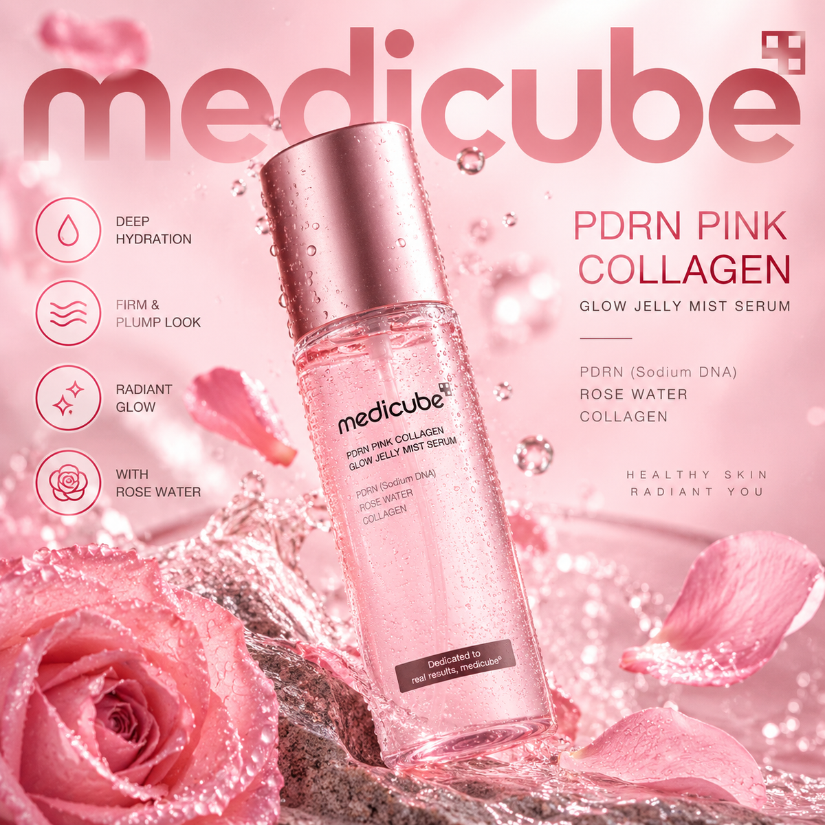Medicube PDRN Pink Collagen Glow Jelly Mist Serum
