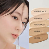 Noturīgs tonālais kušons ar pusmatētu noslēguma akcentu Rom&Nd Nu Zero Cushion SPF24 PA++