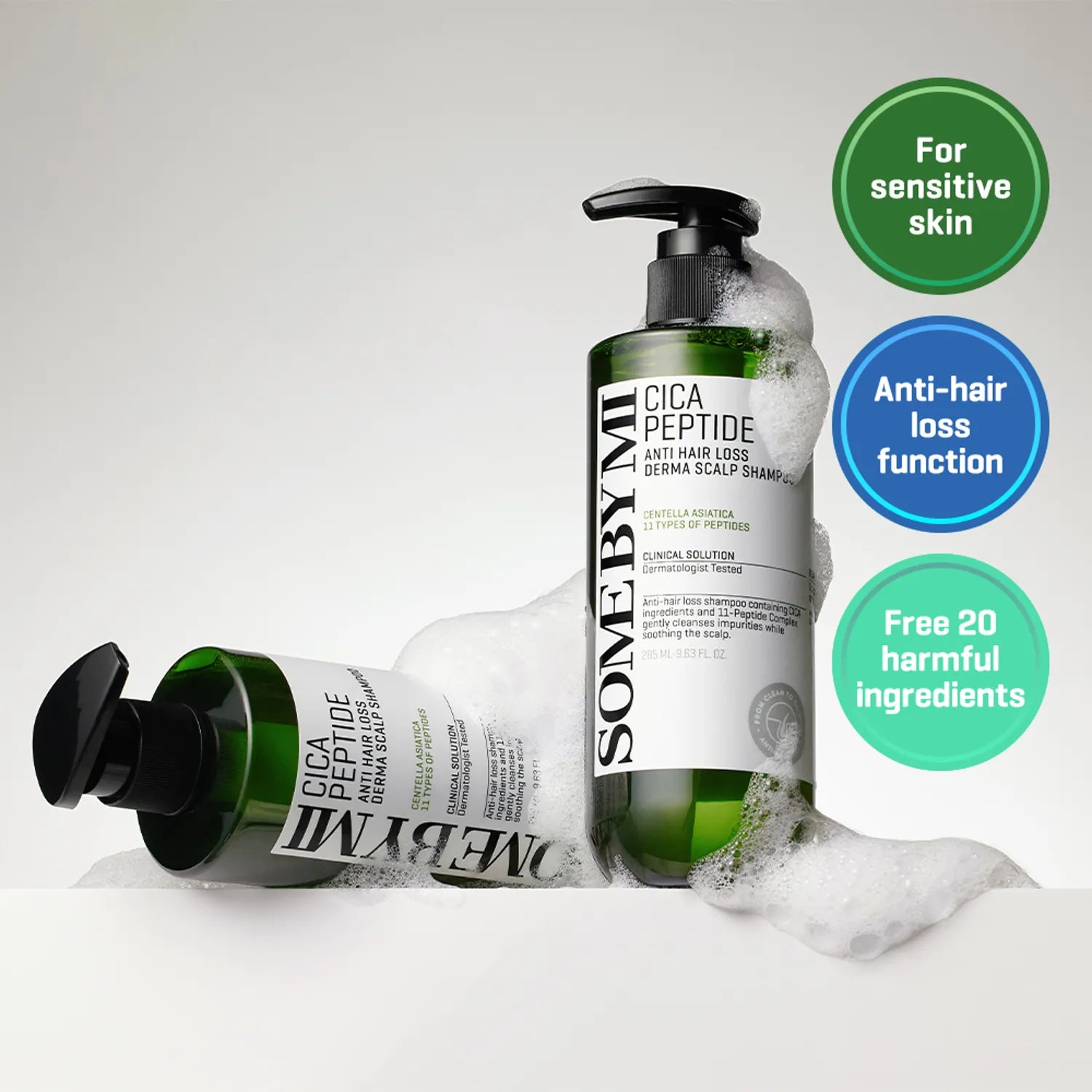 Nostiprinošs šampūns ar Āzijas centellu un peptīdiem Some By Mi Cica Peptide Anti Hair Loss Shampoo