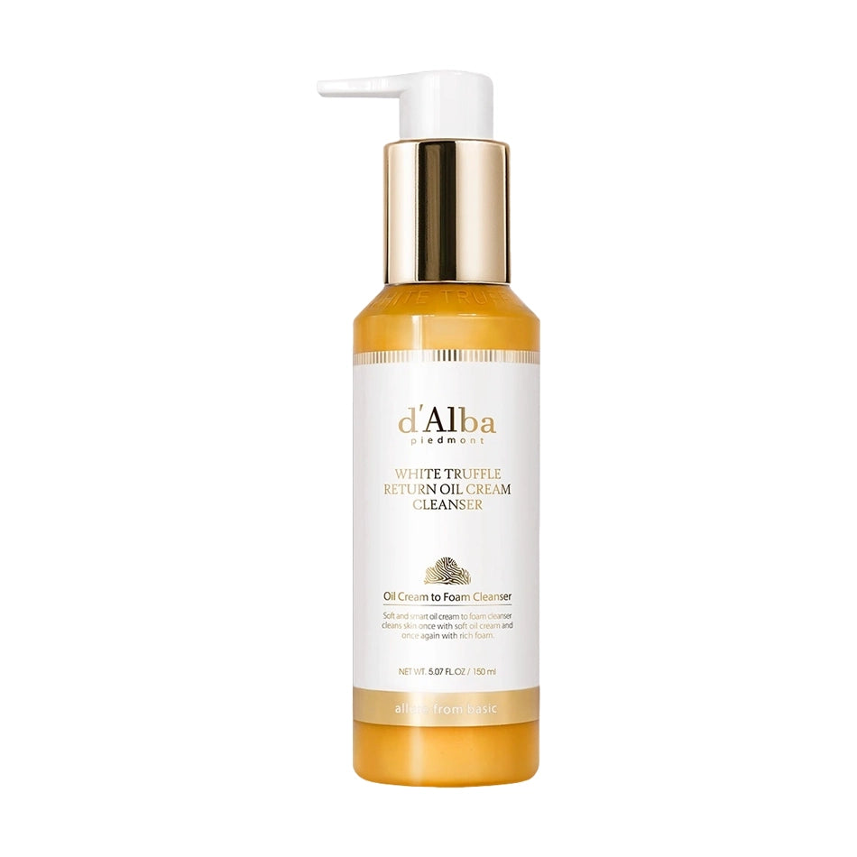 Hidrofīlā eļļa + putiņas divkāršai ādas attīrīšanai d'Alba White Truffle Return Oil Cream Cleanser